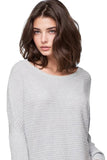 Subtle Luxury Sweater On the Horizon Boatneck Rib Knit Novelty Sweater in Paradise Blend
