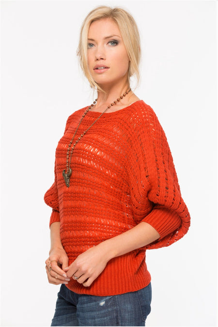Zen Blend Luisa V-Neck Embroidery Stitch Sweater Knit Poncho