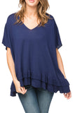 Subtle Luxury Sweater S/M / Admiral / Zen Blend Zen Blend Nora Ruffle Tunic Sweater
