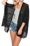 Subtle Luxury Sweater S/M / Black w/Geo Pyramids contrast Mixed Media Patchwork Knit Kimono | Subtle Luxury