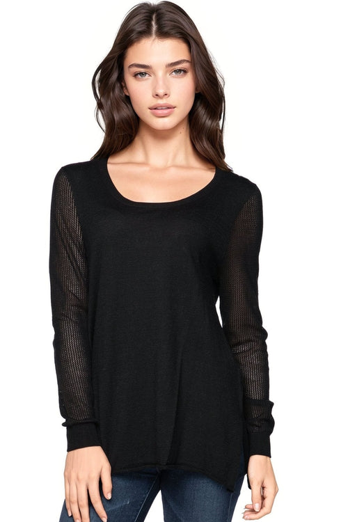 Subtle Luxury Sweater S/M / Black / Zen Blend Zen Blend Annie Crew Neck Fine Gauge Sweater