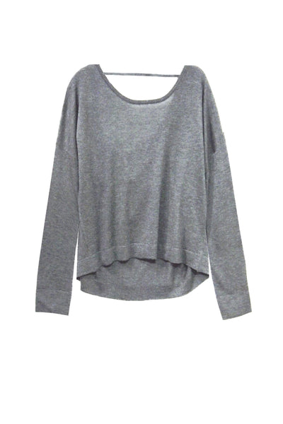 Subtle Luxury Sweater S/M / Pebble Tencil ™ Cashmere Blend Drape Back Crop Crewneck Sweater