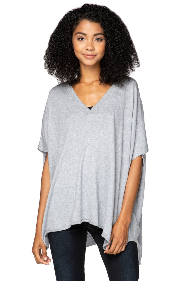 Subtle Luxury Sweater S/M / Smoke / Zen Blend Zen Blend Luisa V-Neck Sweater Knit Poncho