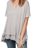 Subtle Luxury Sweater S/M / Smoke grey/ Zen Blend Zen Blend Nora Ruffle Tunic Sweater