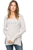 Subtle Luxury Sweater S/M / Surf-Cloud / Peace Eve Zen Blend Crewneck Sweater with Hand Stitch Embroidery