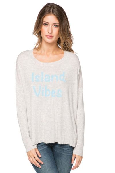 Subtle Luxury Sweater S/M / Surf / Island Vibe Jane Drop Shoulder Crewneck Sweater with Stitched Embroidery on Sale Now