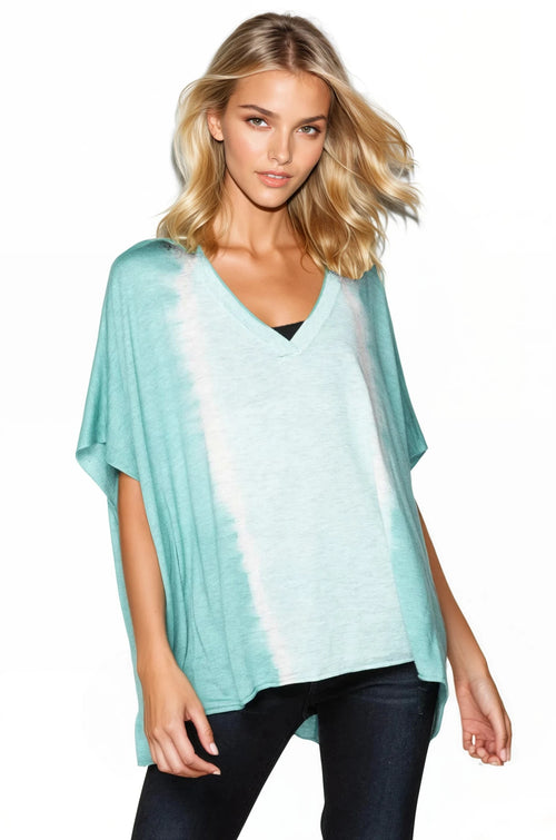 Subtle Luxury Sweater S/M / Waves Tie Dye / Zen Blend Zen Blend Luisa V-Neck Sweater Knit Poncho