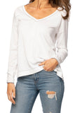Subtle Luxury Sweater S/M / White/Smoke / Zen Blend Zen Blend Julia Contrast Sleeve Pullover Sweater