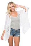 Subtle Luxury Sweater S/M / White w/Soft Lace contrast Mixed Media Patchwork Knit Kimono | Subtle Luxury