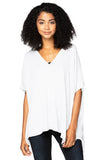 Subtle Luxury Sweater S/M / White / Zen Blend Zen Blend Luisa V-Neck Sweater Knit Poncho