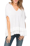 Subtle Luxury Sweater S/M / White / Zen Blend Zen Blend Nora Ruffle Tunic Sweater
