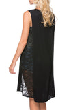 Subtle Luxury Sweater Side Inset Vest - Vintage Mixed Media in Knit with Woven Lace