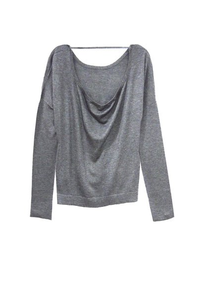Subtle Luxury Sweater Tencil ™ Cashmere Blend Drape Back Crop Crewneck Sweater