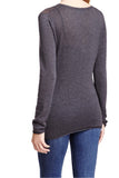 Subtle Luxury Sweater V-Neck Sweater | Open Knit Stitch Sheer Front | Tencil - Cashmere Blend Knit