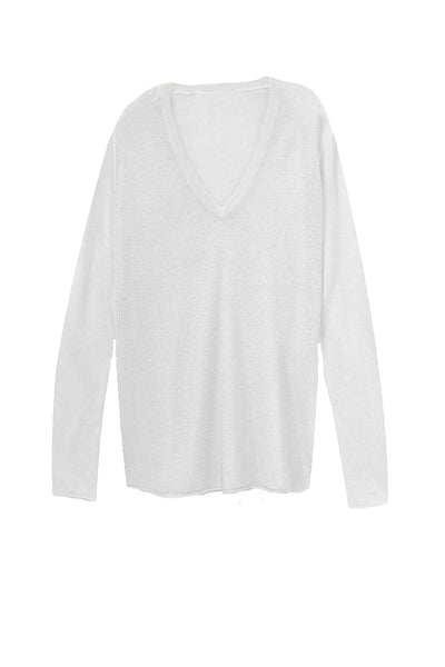 Subtle Luxury Sweater V-Neck Sweater | Open Knit Stitch Tencil - Cashmere Blend Knit