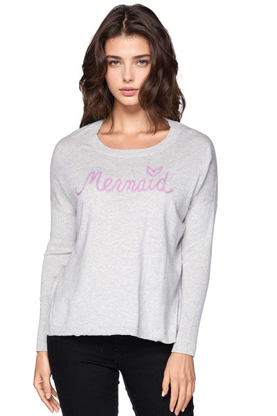 Subtle Luxury Sweater X/S / Surf-Rose / Mermaid Jane Drop Shoulder Crew in "Mermaid" Embroidery