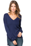 Subtle Luxury Sweater XS/S / Admiral / Zen Blend Emma Textured V-neck Pullover Sweater