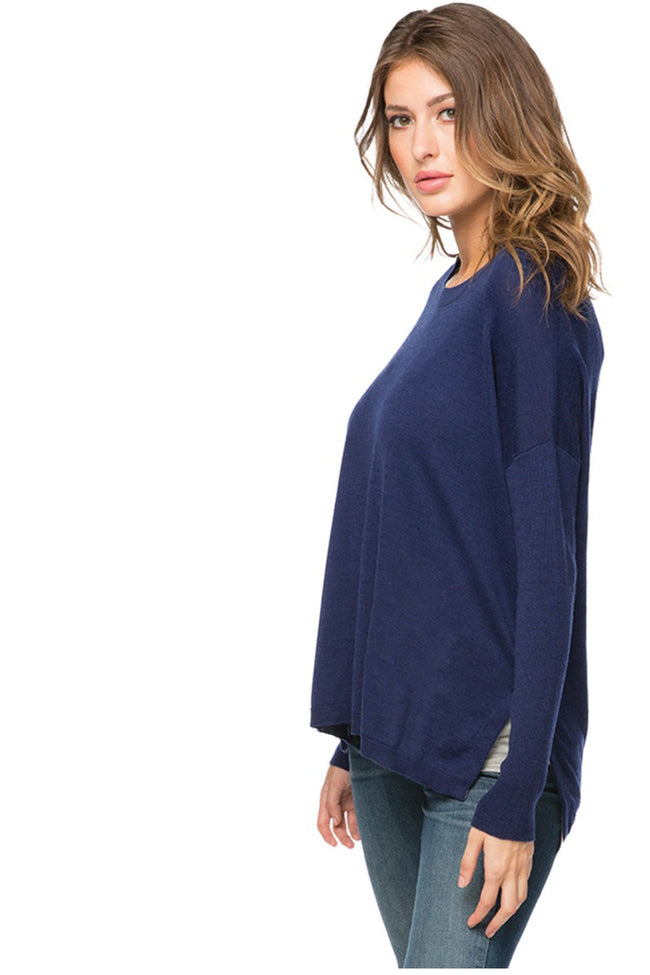 Subtle Luxury Sweater XS/S / Admiral / Zen Blend Jane Drop Shoulder Solid Crewneck Sweater