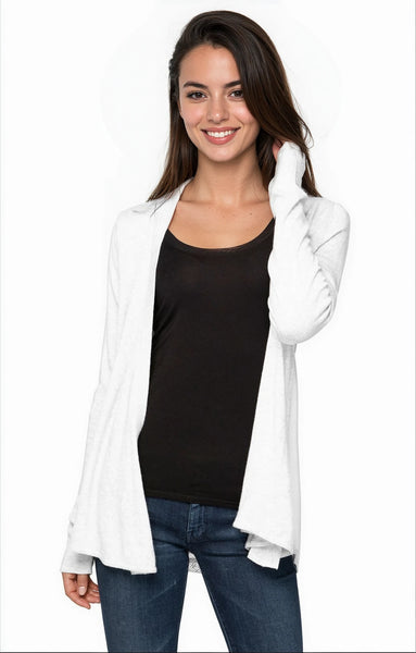 Subtle Luxury Sweater XS/S / Bermuda Effortless Silk Chiffon Panel Back Sweater Knit 2-Way Cardigan Wrap
