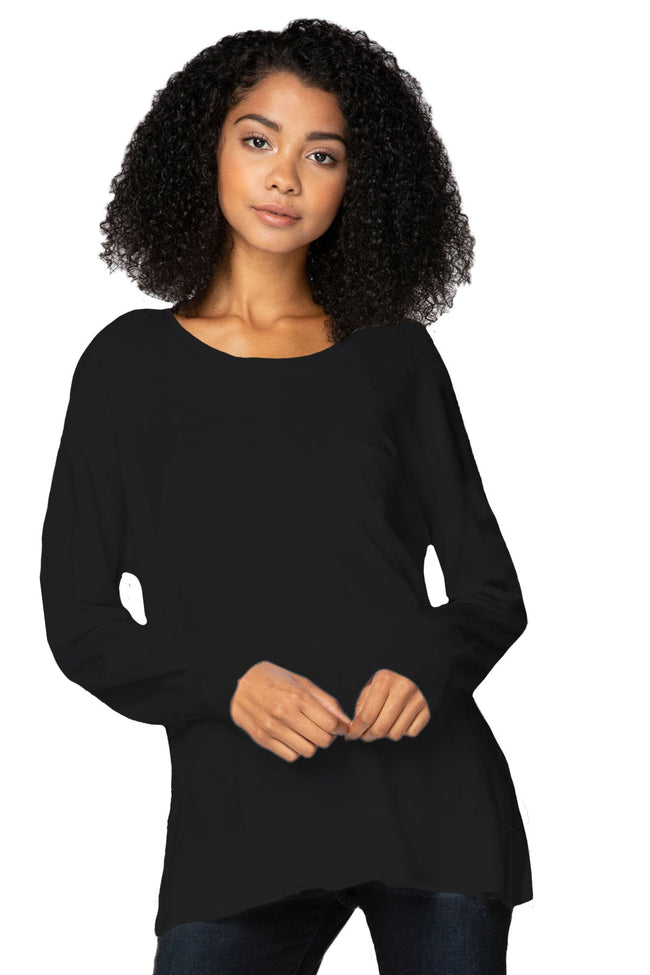 Subtle Luxury Sweater XS/S / Black / N/A Patricia Pocket Pullover Sweater in Super Soft Zen Blend