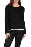 Subtle Luxury Sweater XS/S / Black/Surf / Zen Blend Charlotte Contrast Pullover