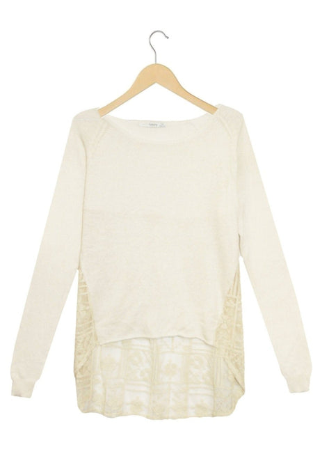 Chunky Cotton Blend Pullover Sweater- Cross Stitch "Keepin' Cozy" hand embroidery