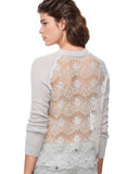 Subtle Luxury Sweater XS/S / Heather Almost Vintage Lace Back Raglan Crew Sweater