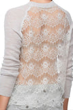 Subtle Luxury Sweater XS/S / Heather Almost Vintage Lace Back Raglan Crew Sweater