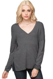 Subtle Luxury Sweater XS/S / Lava / Zen Blend Emma Textured V-neck Pullover Sweater