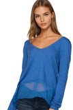 Subtle Luxury Sweater XS/S / Mykonos Luxury V-Neck Sweater with Silk Chiffon Elegance
