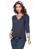 Subtle Luxury Sweater XS/S / Night/Smoke / Zen Blend Zen Elaine Contrast Cuffed Hoodie Sweater