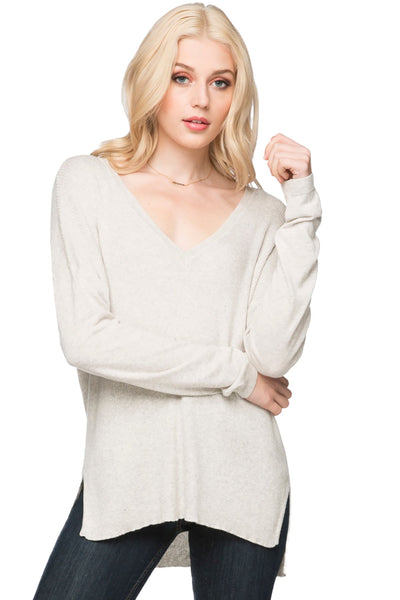 Subtle Luxury Sweater XS/S / Surf / Zen Blend Emma Textured V-neck Pullover Sweater