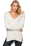 Subtle Luxury Sweater XS/S / Surf / Zen Blend Zen Blend Emma Textured V-neck Pullover Sweater