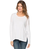 Subtle Luxury Sweater XS/S / White / Zen Blend Jane Drop Shoulder Solid Crewneck Sweater