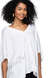 Subtle Luxury Sweater Zen Blend Luisa V-Neck Embroidery Stitch Sweater Knit Poncho