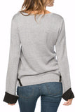 Subtle Luxury Sweater Zen Blend Sophia Cuffed V-neck Pullover Sweater