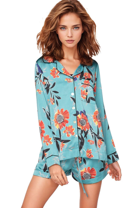 Jade Top and Short Pajama PJ Set in Lurex print