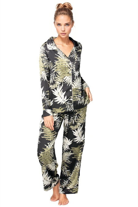 Bailey Beach Pant in Leafy Palms Print