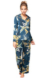 Subtle Luxury Top Bed to Brunch Piper PJ Set / S/M / Navy Piper PJ Top/Pant Set | Tropical Garden Print | Subtle Luxury