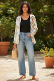 Long Sleeve Piper Button Front Shirt - Soft Bouquet Print