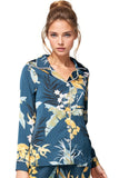 Subtle Luxury Top Bed to Brunch Piper Shirt / XS/S / Navy Bed to Brunch Piper Shirt | Tropical Garden Print | Subtle Luxury