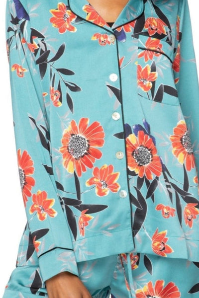 Subtle Luxury Top Bed to Brunch Piper Shirt / XS/S / Teal Bed to Brunch Piper Shirt | Summer Bloom Print | Subtle Luxury