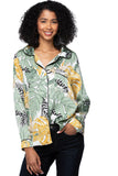 Subtle Luxury Top Bed to Brunch Piper Shirt / XS/S / White Bed to Brunch Piper Shirt | Leafy Palms Print | Subtle Luxury