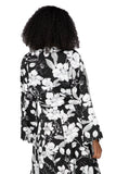 Subtle Luxury Top Bed to Brunch Tie Wrap Long Top in Shadowed Petals