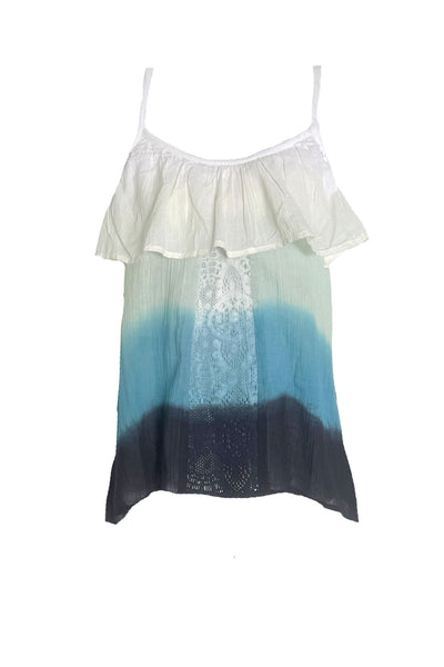 Subtle Luxury Top Isabelle Tank / XS/S / Ocean Dip Dye Almost Vintage - Isabelle Washed Cotton Gauze Dip Dye and Solid Camisole Tank