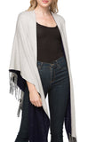 Subtle Luxury Wrap One Size / Surf/Cosmic Sweater Knit Reversible Fringe Wrap | Zen Blend