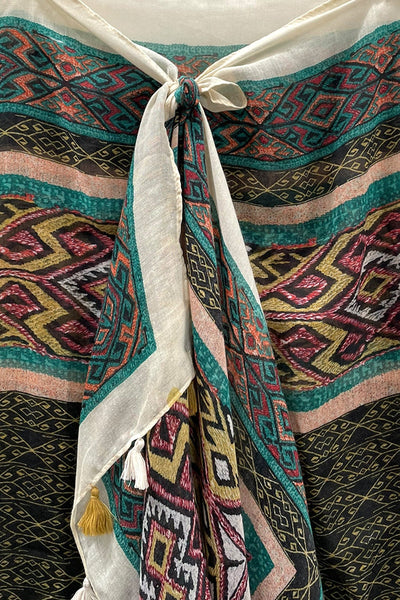 Sunland Park Print Sheer Sarong Wrap Scarf - Subtle Luxury