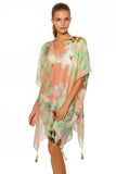 Sweet Pea Orange & Lime Print V - Neck Coverup Dress - Subtle Luxury