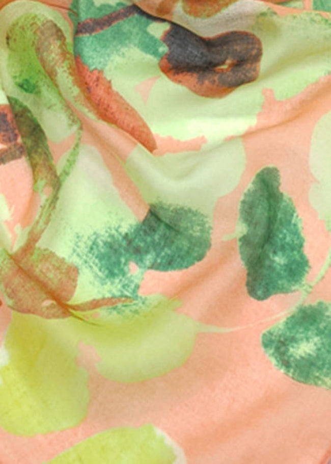 Sweet Pea Orange & Lime Print V - Neck Coverup Dress - Subtle Luxury