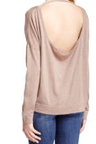 Tencil ™ Cashmere Blend Drape Back Crop Crewneck Sweater - Subtle Luxury